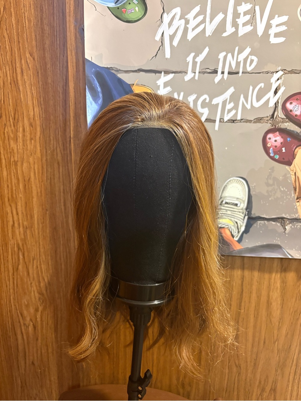 Claire partial monofilament caramel blonde curly brand new only tag removed